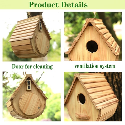 Bird House for OutsideBird Houses Outdoor Natural Wooden Bird House Clearance... - Picture 5 of 7