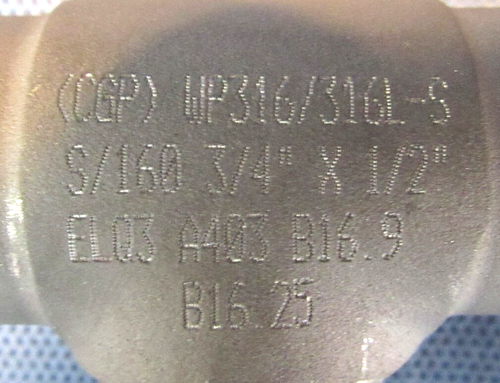 New 3/4" x 1/2" Butt Weld BW Reducing Tee 316/316L Stainless Steel SS SCH 160 - Picture 6 of 6