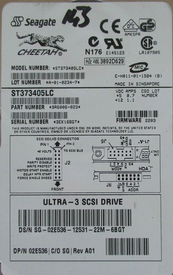 Dell 73GB 3.5" Ultra320 SCSI 10K Server Hard Drive HDD in Caddy ST373405LC 2E536 - Image 2 of 2