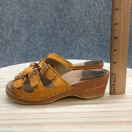 Troentorps Toffel Fabrik Sandals Womens 36 Buckle Straps Slide Heels Yellow - Picture 6 of 16