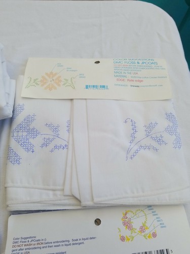 Stamped Cross Stitch Pillow Cases Flowers Floral Children's Animals Hearts NEW - Picture 11 of 11