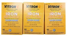 Vitron C High Potency Iron & Vitamin C Tablets 60ct ( 3 pack ) NEW LOOK! --