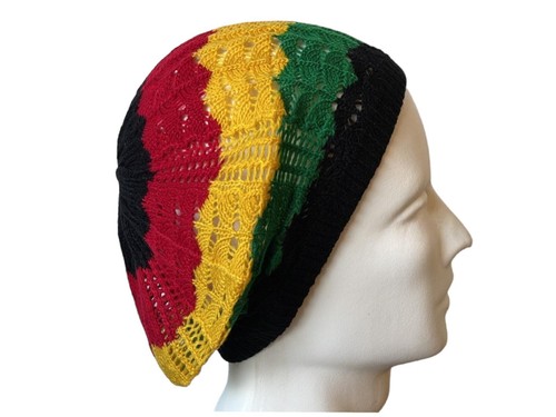 Hecho a mano Rasta SLOUCHY Gorro Tam Sombrero Rasta EXTRA BAGGIE Hippie Crochet Boho  - Imagen 1 de 9