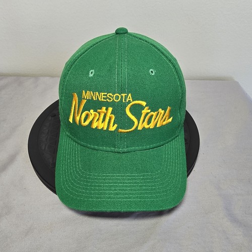 Vintage Minnesota North Stars Sports Specialties Script Green Snapback Hat NHL - Picture 4 of 9