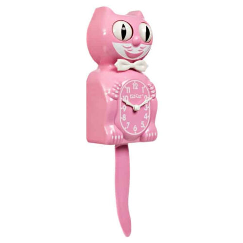 Pink Satin Full Sized Kit Kat Cat Klock Clock Eyes Move FREE US SHIPPING - Picture 2 of 5