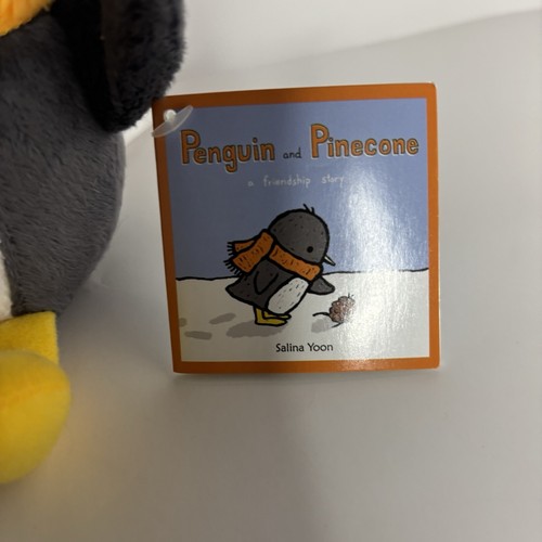 Merry Makers Penguin and Pinecone Plush Stuffed Animal Toy Scarf Tags RARE 6” - Picture 3 of 6