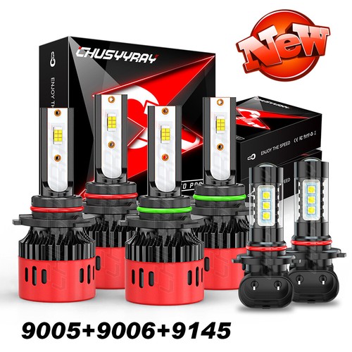 for Toyota Camry 2000-2006 6x 6000K LED Headlight High&Low Beam Fog Light Bulbs