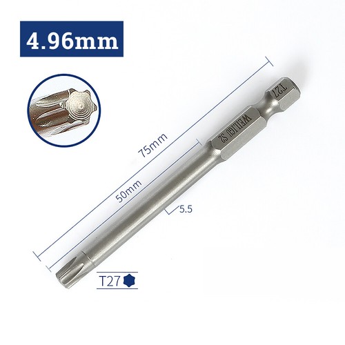 Solid Torx Screwdriver Bit Magnetic 1/4" Hex Star Security Pin T3 to T40 Long - Picture 42 of 59
