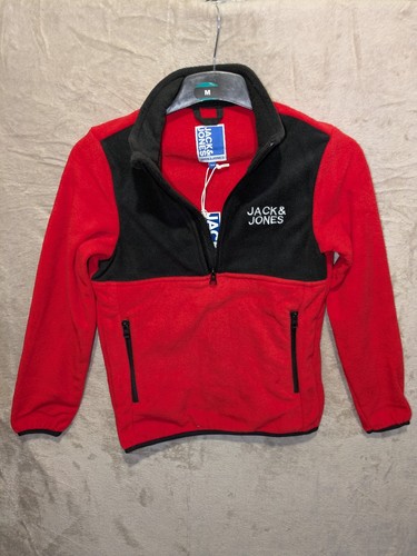 Jack & Jones Hype Fleece – Junior 10 Jahre – rot/schwarz halber Reißverschluss mit Taschen – neu mit Etikett - Bild 2 von 13