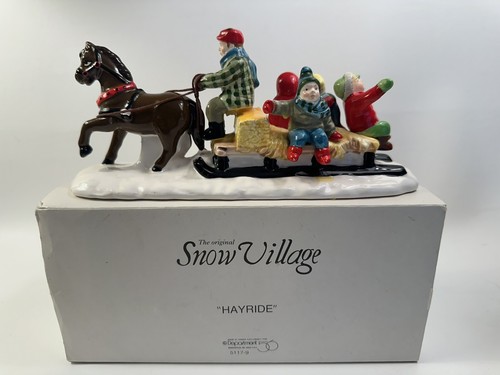 Department 56 Hay Ride Horse Sled Christmas Retired Original Snow Village Box - Picture 3 of 9