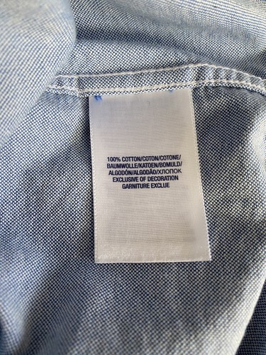 Ralph Lauren Youth Boy Button-Up Shirt Chambray Oxford Logo Sz 14 - Picture 12 of 19