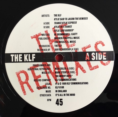 THE KLF -Kylie Said To Jason- Rare UK REMIXES 12" (Jams/Jamms/Vinyl/Record)