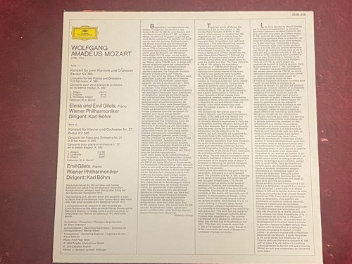 Dt. Grammophon: Mozart: Klavierkonzerte B-dur KV 595 / Es-Dur KV 365; Gilels LP - Bild 4 von 4