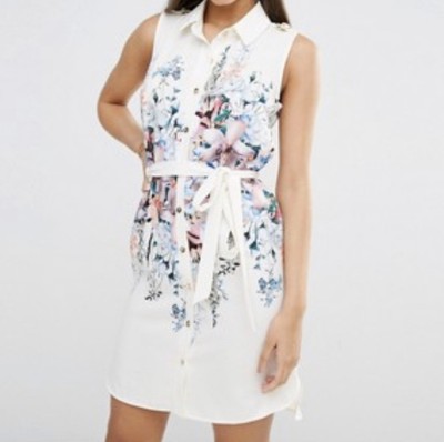 lipsy floral shirt dress