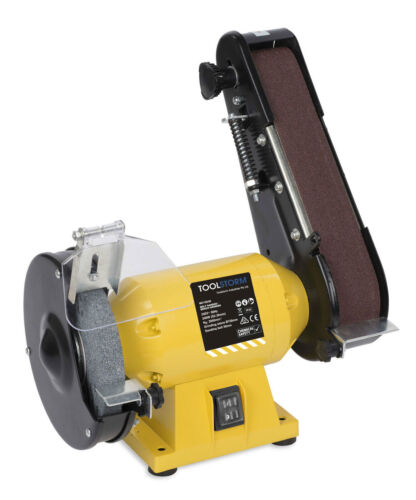 150mm Bench Grinder Linisher Sander with 11 Belts and 6" Metal Polishing Kit - Picture 8 of 10
