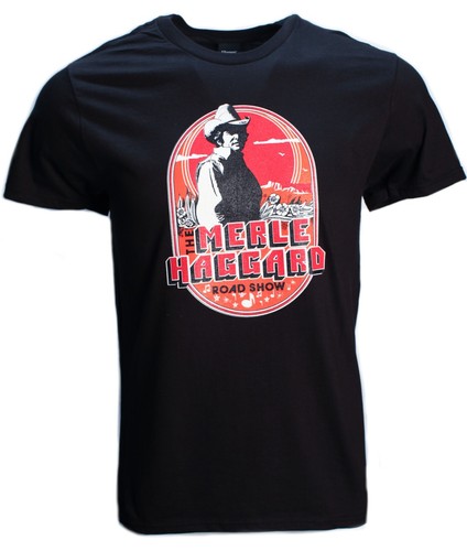 Merle Haggard The Road Show T-shirt Men's S-3XL Tan or Black - Picture 2 of 6