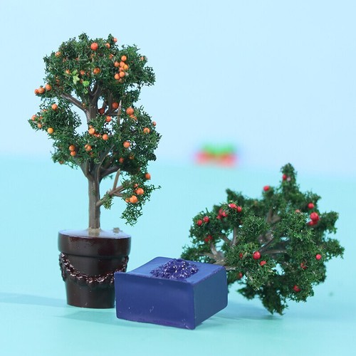 1:12 Mandarine en pot plante jardin fruitier pour poupée maison de poupée miniatures bricolage - Photo 4/10