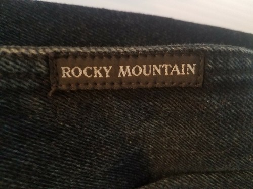 VTG VGUC Rocky Mountain Double Breast Dark Blue Denim Long Jacket Custom Art - Picture 4 of 15