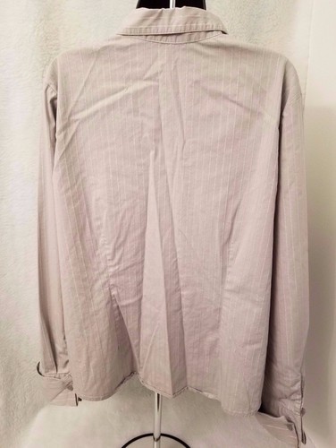 Attention Womens Shirt Top Blouse Size XL X Large Gray Silver Striped - Picture 4 of 4
