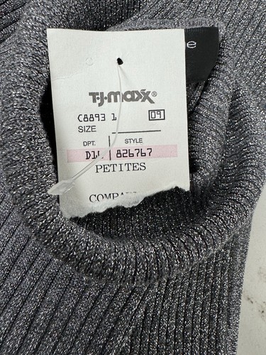Cable & Gauge women's ribbed turtleneck tank sleeveless metallic gray size PXL - Picture 9 of 11