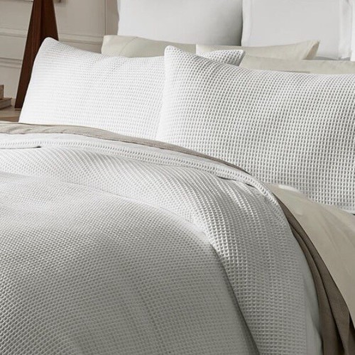 NEW $389 Boll & Branch Waffle Weave Duvet Cover & Shams King/Cal King White - Picture 3 of 8