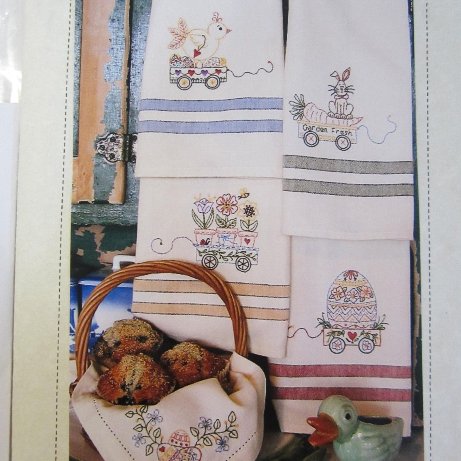 Bird Brain Designs Machine Embroidery CD Easter Tea Towels by Robin Kingsley