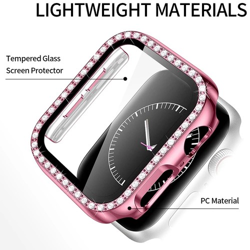 Housse Diamant Pour Apple Watch 9 8 7 6 5 4 3 SE 38/40/41/42/44/45/49 MM Case Cover - Photo 9 sur 20