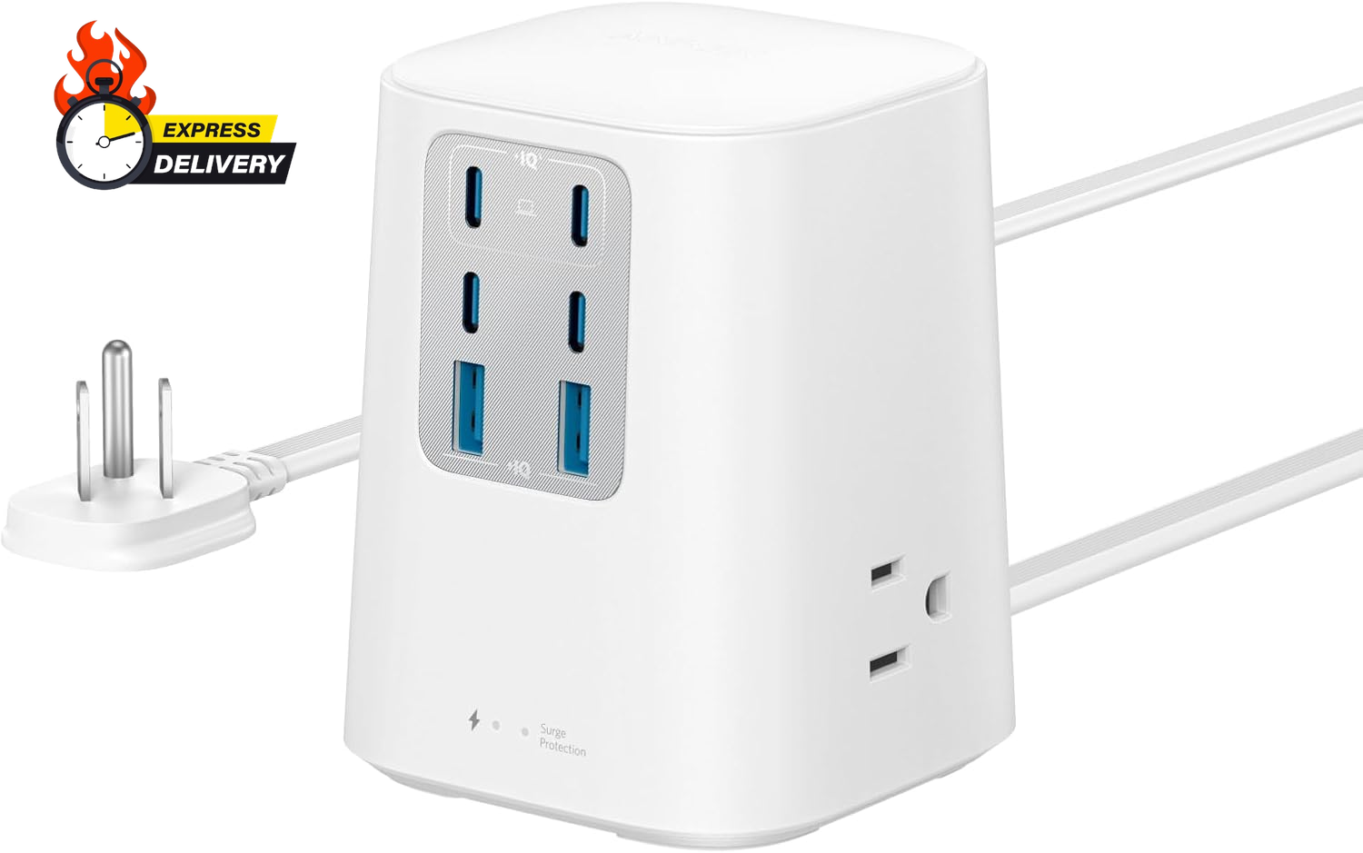 100W 9-in-1 USB C Charging Station with 300J Surge Protector Power Strip-image