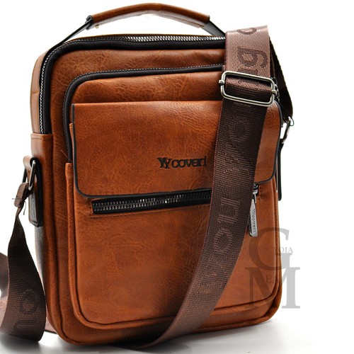 Borsello firmato COVERI nuovo vintage uomo sottile eco pelle tracolla marrone - Imagen 3 de 14