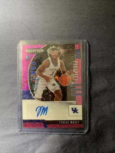 2020 Panini Prizm Draft Picks Tyrese Maxey Rookie Auto Pink Disco Fast Break /25