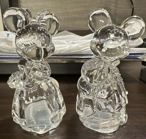 Lenox Disney Lead Crystal Mickey and Minnie Mouse Salt & Pepper Set N.W.O.B. - Picture 2 of 5