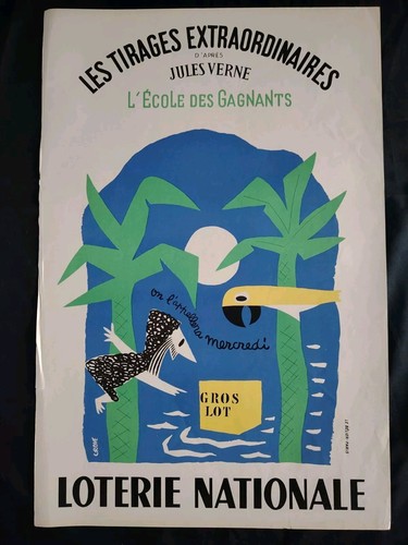 Affiche De Grove Loterie Nationale Tirage Extraordinaire Jules VERNE. - Imagen 2 de 7