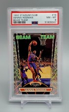 1992 Topps Stadium Club Beam Team #19 Dennis Rodman PSA 8 NM-MT Pistons Bulls