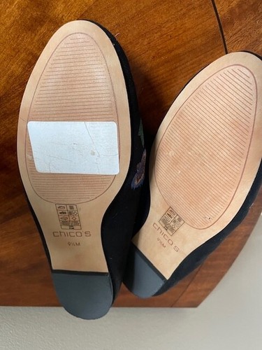 Chico's Oona Damen-Flats schwarz bestickt Wildleder Größe 9-1/2 M – neu mit Karton - Bild 6 von 6