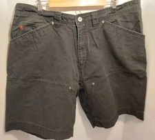 Jesse James Workwear Duck Canvas Carpenter Shorts Black Wide Leg Mens Size 42