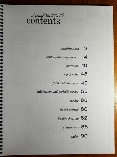 John Deere 2010 Row-Crop Gasoline Tractor S/N -29000 Owner's Operator's Manual - Picture 3 of 12