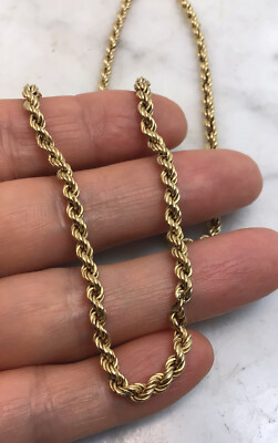 アクセサリー US 1920's 14K gold chain necklace Vintage Italian 14 Karat Yellow Gold 18 Inches Rope Chain