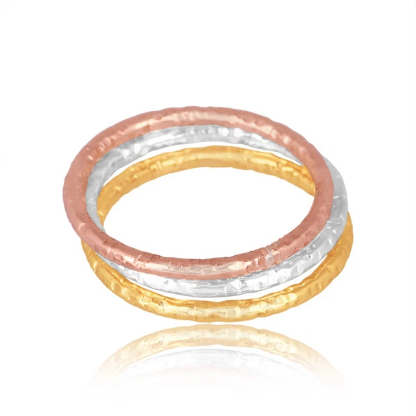 Кованый многоцветный 3 комплект кольцо, минималист кольцо, новый модный ювелирных изделий для подарка - Изображение 2 из 4