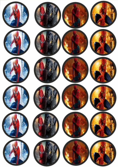 24 Muffin & Cupcake Pendant Oblate - Fondant Spiderman C4- 24 Muffin & Cupcake Pendant Oblate - Fondant Spiderman C4-