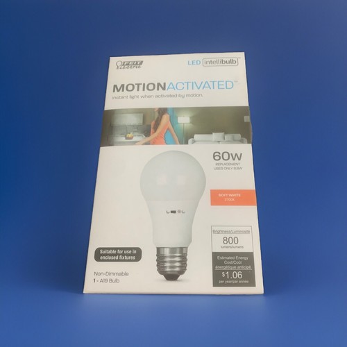 MOTION SENSOR BULB E26, A19 SHAPE OUTDOOR BULB TYPE A SOFT WHITE (60 W/8.8)
