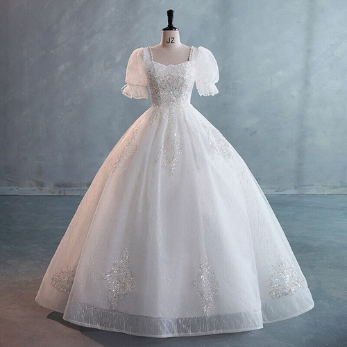 NEW Evening Formal Party Ball Gown Prom Bridesmaid Bride Wedding White Dress S85 - Picture 13 of 13