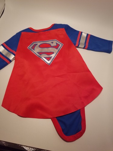 Superman Long-Sleeve Outfit Costume w/Detachable Cape Infant Size 3/6M - Picture 3 of 5