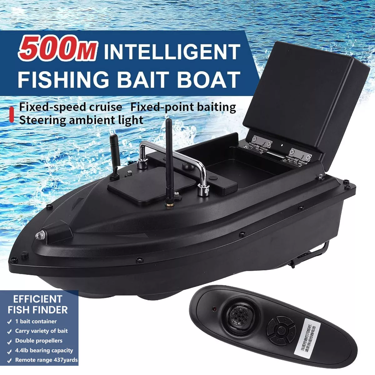 RC Lure Bait Boat for Fishing with Remote Control Bait Boat for