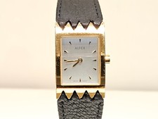 RETRO LUXURY TANK 18.5mm SWISS GOLD PLATED LADIES QUARTZ WATCH "ALFEX" 5467 PLUM