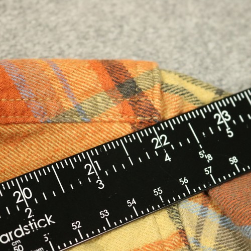 Gioberti Plaid Flannel Button Up Shirt Corduroy-Trim-Collar-Cuff Orange 2XL - Picture 16 of 24