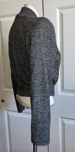 VTG 80's D'Knits Outfit Cropped Double Breasted Jacket Pants Marled Gray Sz M - Picture 3 of 10
