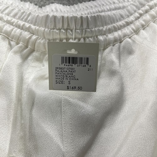 Club monaco Sleepwear Womens Small White Pajama Pants Silky New $169.50 Flaw - Picture 3 of 12