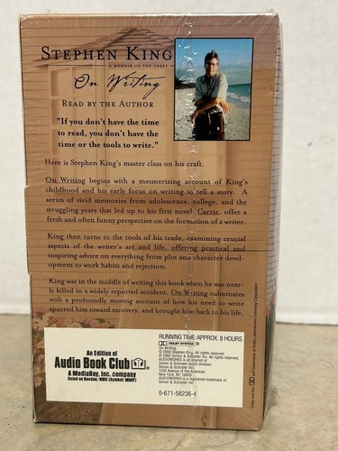 On Writing- A Memoir of the Craft by Stephen King 6 Audio Cassettes Unabridged - Bild 3 von 5