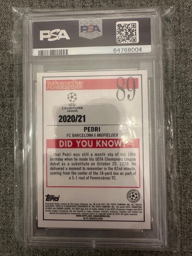 2020-21 Topps Merlin Chrom UCL #89 Pedri Aqua Rookie Prizm - Zdjęcie 3 z 4