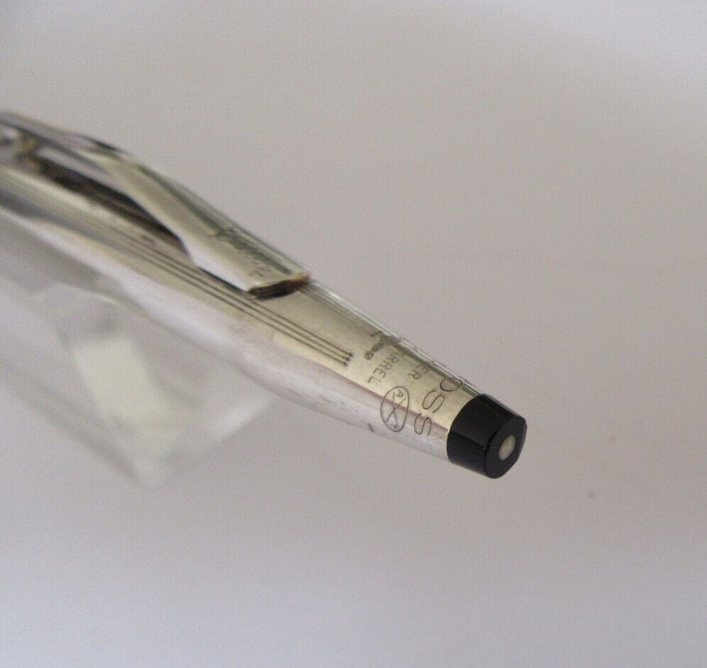 Stylo bille Cross argent massif MX401 neuf de stock instrument ecriture - 2